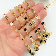 Gold Plated 925 Sterling Silver Fancy Marina Link Chains